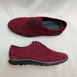 Cole Haan’s Burgundy Suede Oxford Shoes- Women’s